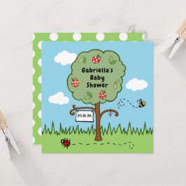 Personlig Firande babyskor Träd Inbjudan