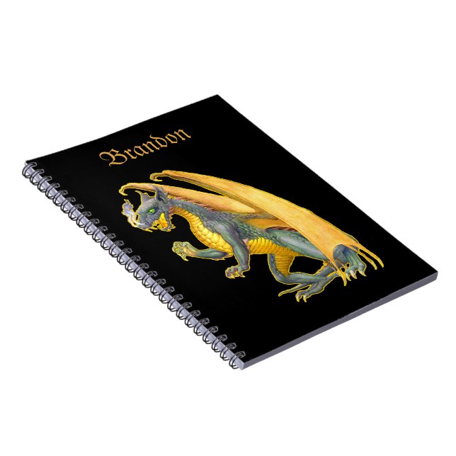 Personlig Fire Breathing Dragon Anteckningsbok (Högra Sidan)