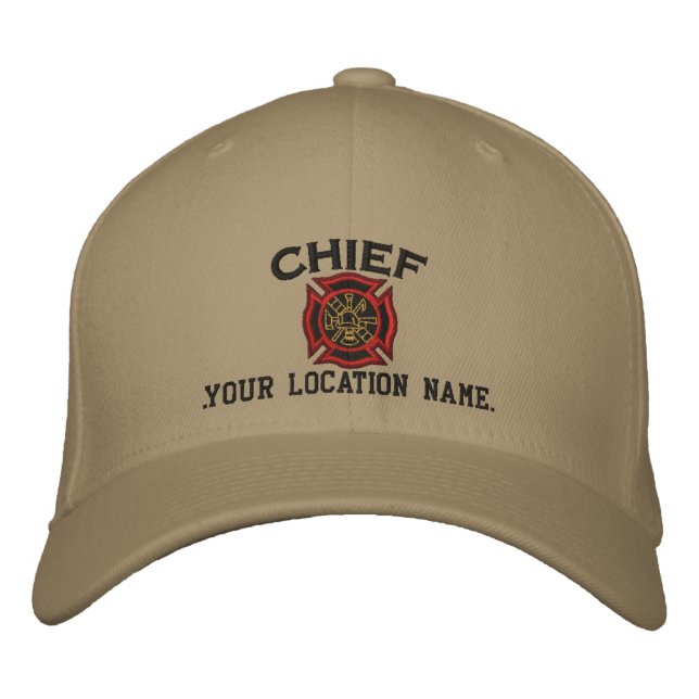 Personlig Fire Chief Anpassningsbar Cap Embroidery Broderad Keps (Framsida)