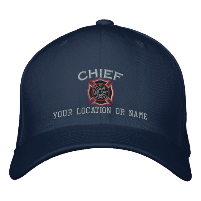 Personlig Fire Chief Anpassningsbar Cap Embroidery Broderad Keps (Framsida)