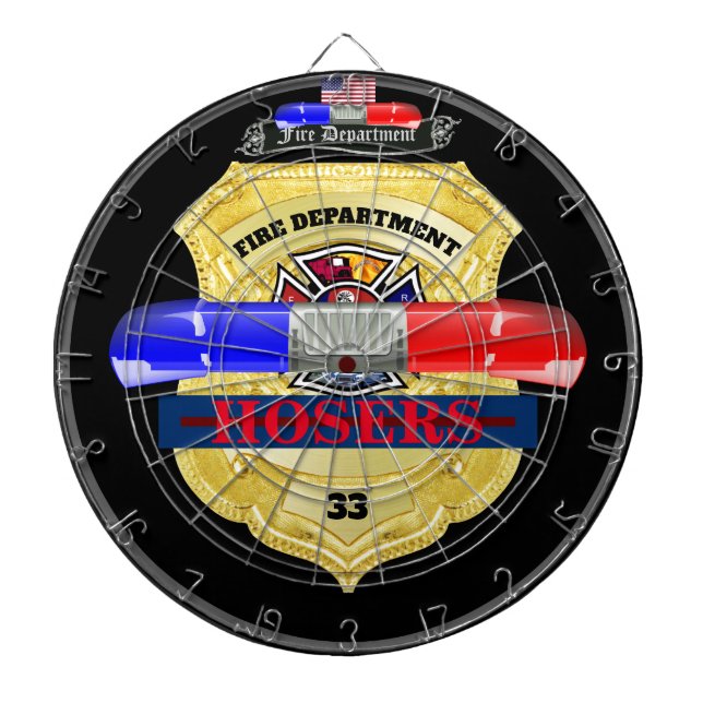 Personlig Fire Department Badge Dart Board Darttavla (Framsidan)