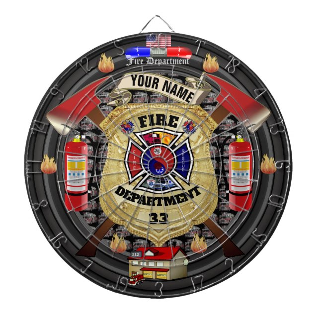 Personlig Fire Department Dart Board Darttavla (Framsidan)