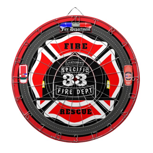 Personlig Fire Department Helmet City Side Darttavla (Framsidan)