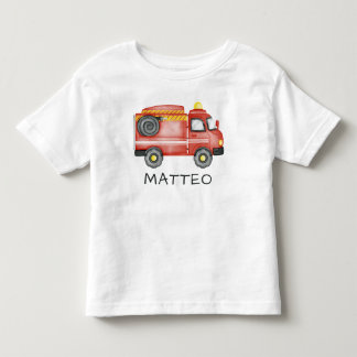 Personlig Fire Lastbil, Cute Custom Name Firefigh T Shirt