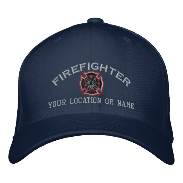 Personlig Firefighter Anpassningsbar Cap Embroider Broderad Keps (Framsida)
