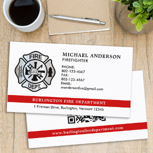 Personlig Firefighter Fire Department QR-kod Visitkort
