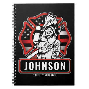 Personlig Firefighter Fire Dept Patriotic Flagga Anteckningsbok