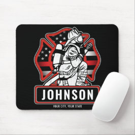 Personlig Firefighter Fire Dept Patriotic Flagga Musmatta