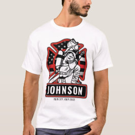 Personlig Firefighter Fire Dept Patriotic Flagga T Shirt