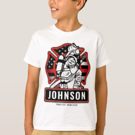 Personlig Firefighter Fire Dept Patriotic Flagga T Shirt