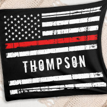 Personlig Firefighter Flagga Thin Red Line