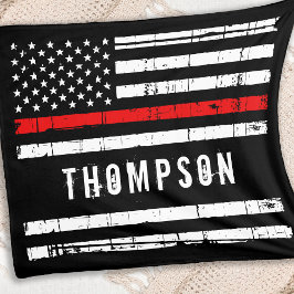 Personlig Firefighter Flagga Thin Red Line Fleecefilt