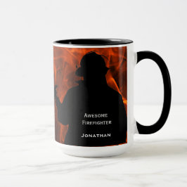 Personlig Firefighter Flames Mugg