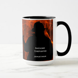 Personlig Firefighter Flames Mugg