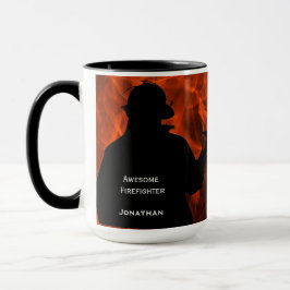 Personlig Firefighter Flames Mugg