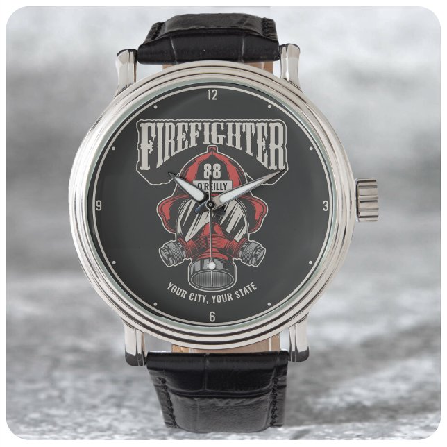 Personlig Firefighter Mask Fire Dept Helmet Armbandsur (Skapare uppladdad)