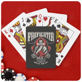 Personlig Firefighter Mask Fire Dept Helmet Casinokort