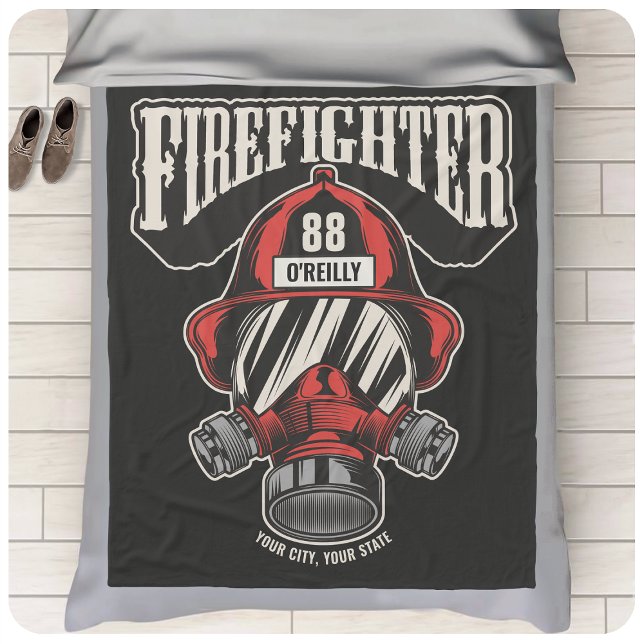 Personlig Firefighter Mask Fire Dept Helmet Fleecefilt (Skapare uppladdad)