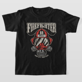 Personlig Firefighter Mask Fire Dept Helmet T Shirt