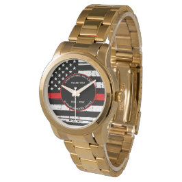 Personlig Firefighter Pension Thin Red Line Armbandsur