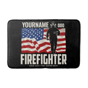Personlig Firefighter Rädding USA flagga Patrioti Badrumsmatta