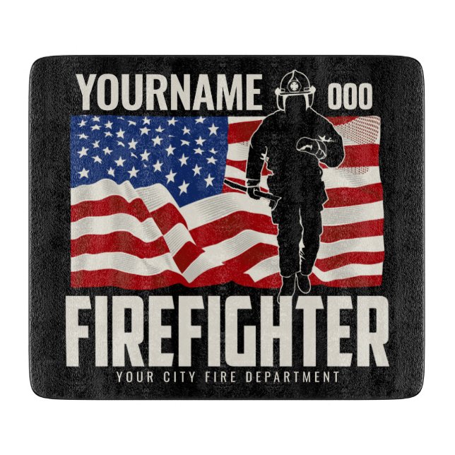 Personlig Firefighter Rädding USA flagga Patriotic (Framsidan)