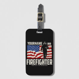 Personlig Firefighter Rädding USA flagga Patriotic Bagagebricka