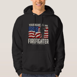 Personlig Firefighter Rädding USA flagga Patriotic Hoodie