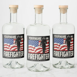 Personlig Firefighter Rädding USA flagga Patriotic Spritflaskor Etikett