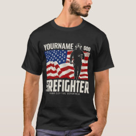Personlig Firefighter Rädding USA flagga Patriotic T Shirt