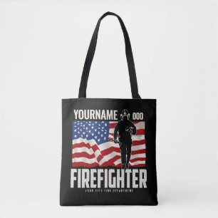 Personlig Firefighter Rädding USA flagga Patriotic Tygkasse