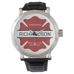 Personlig Firefighter Red Logotyp Symbol Armbandsur