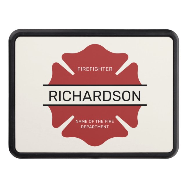 Personlig Firefighter Red Logotyp Symbol Dragkroksskydd (Framsidan)