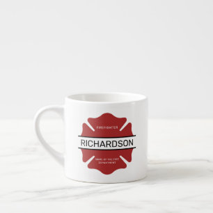 Personlig Firefighter Red Logotyp Symbol Espressomugg
