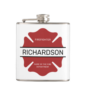 Personlig Firefighter Red Logotyp Symbol Fickplunta