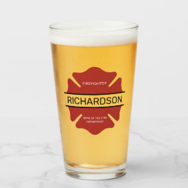 Personlig Firefighter Red Logotyp Symbol Glaskopp