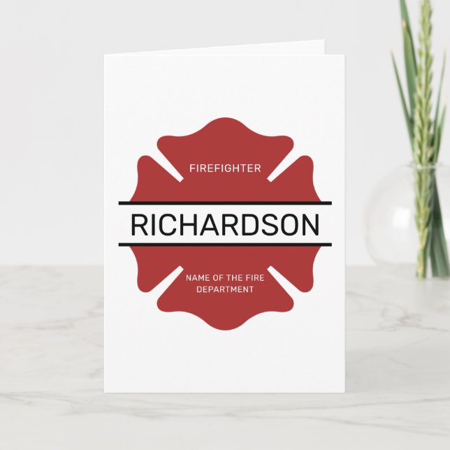 Personlig Firefighter Red Logotyp Symbol Kort (Framsida)
