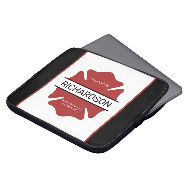 Personlig Firefighter Red Logotyp Symbol Laptop Fodral (Framsida topp)