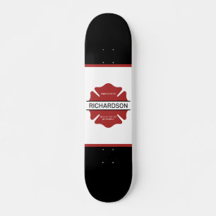 Personlig Firefighter Red Logotyp Symbol Mini Skateboard Bräda 18,5 Cm