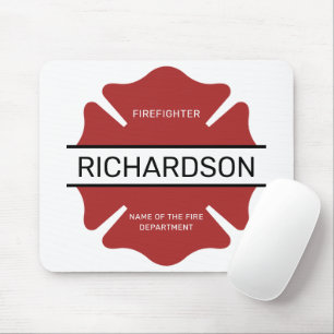 Personlig Firefighter Red Logotyp Symbol Musmatta