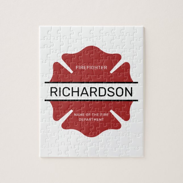 Personlig Firefighter Red Logotyp Symbol Pussel (Vertikal)