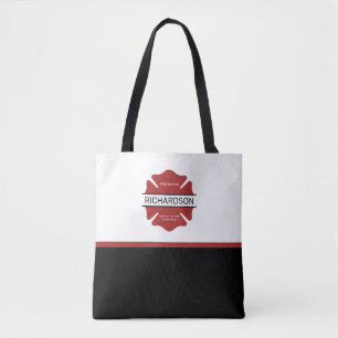Personlig Firefighter Red Logotyp Symbol Tygkasse