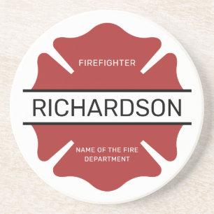 Personlig Firefighter Red Logotyp Symbol Underlägg