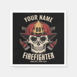 Personlig Firefighter Skull Fireman Fire Dept Pappersservett