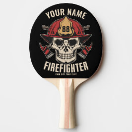 Personlig Firefighter Skull Fireman Fire Dept Pingisracket