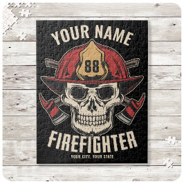 Personlig Firefighter Skull Fireman Fire Dept Pussel