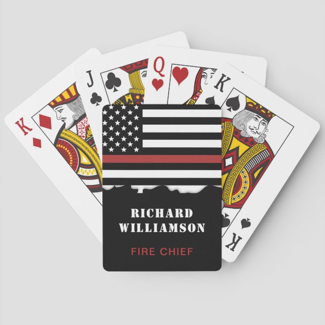 Personlig Firefighter Thin Red Line Fire Rädding Casinokort (Baksidan)