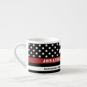 Personlig Firefighter Thin Red Line Fire Rädding Espressomugg