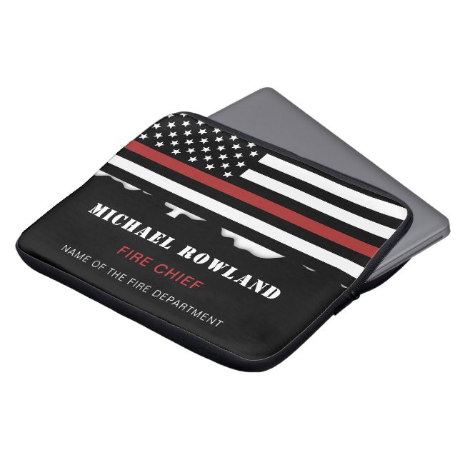 Personlig Firefighter Thin Red Line Fire Rädding Laptop Fodral (Framsida topp)