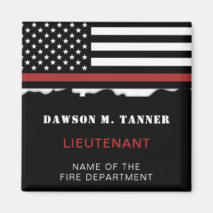 Personlig Firefighter Thin Red Line Fire Rädding Magnet